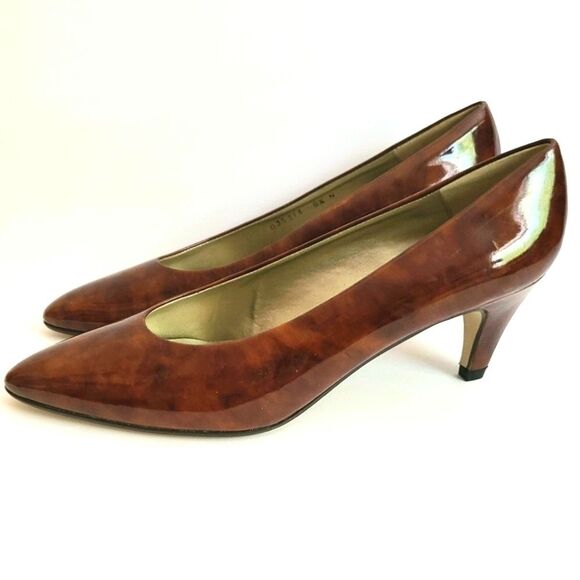 Proxy Tortoise Brown Heels Womens size 8.5 Made in Spain - Picture 1 of 9
